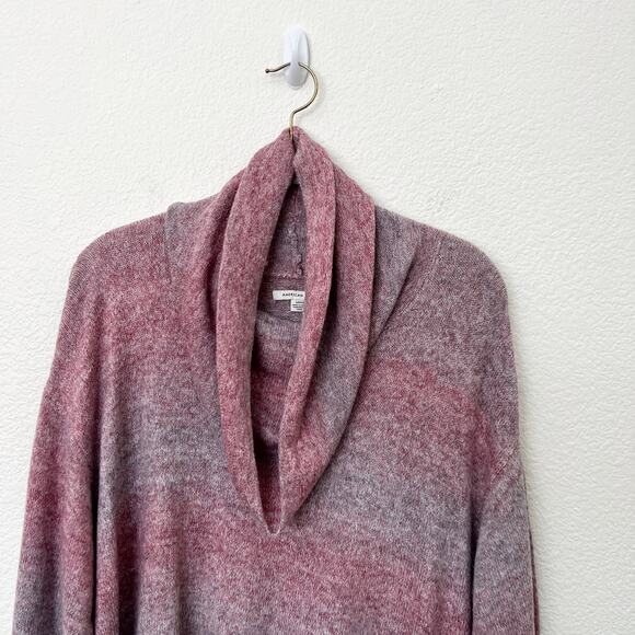 [American Eagle] Ombre Striped Oversized Purple Red Cowl Neck Sweater Sz Small S - Picture 4 of 11